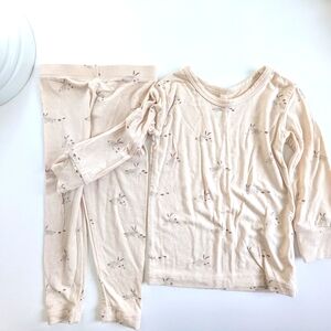 Quincy Mae Cream Bunnies Pajama Set Soft Cozy Loungewear